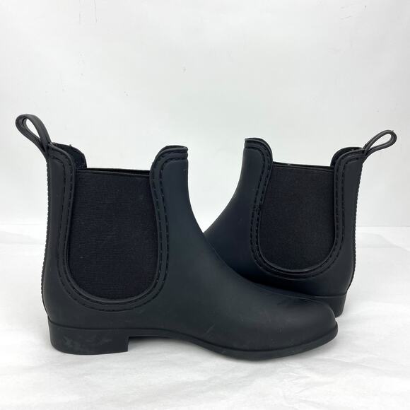 Jeffrey Campbell Womens Forecast Chelsea Rain Boots 6 Matt Black Waterproof NWOB - Picture 8 of 12